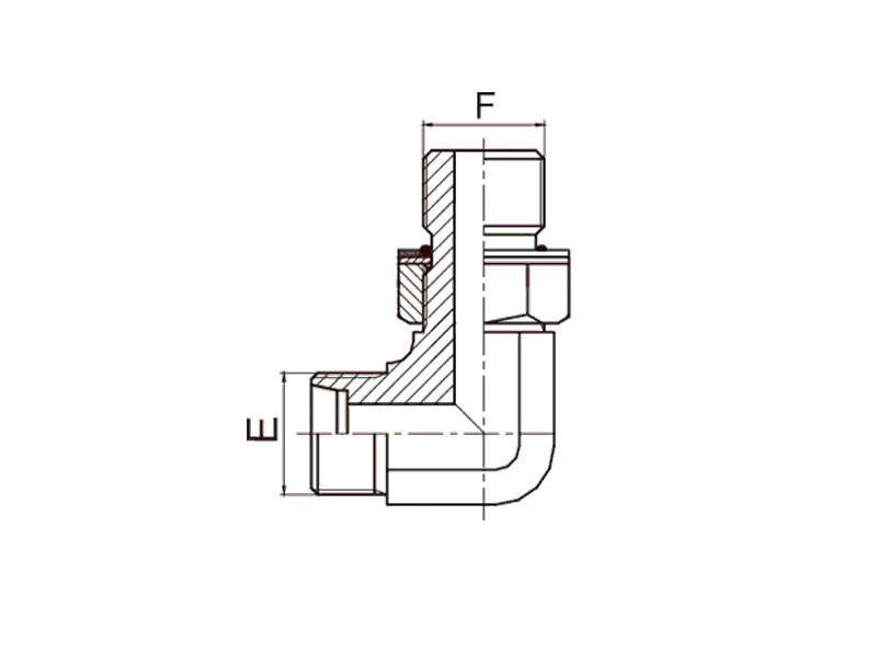 Hydraulic DIN Fittings 1CG9-OG/1DG9-OG 90° ELBOW BSP THREAD ADJUSTABLE STUD ENDS WITH O-RING SEALING