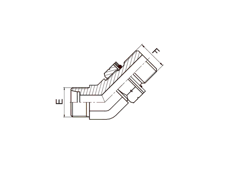 Hydraulic DIN Fittings 1CH4-OG/1DH4-OG 45° ELBOW METRIC MALE 24° CONE/METRIC MALE ADJUSTABLE STUD END ISO 6149-2