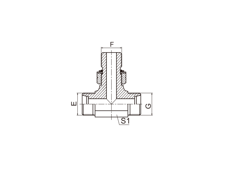 Hydraulic DIN Fittings  ACHC-OG METRIC MALE 24° CONE / METRIC MALE ADJUSTABLE STUD END ISO 6149 BRANCH TEE