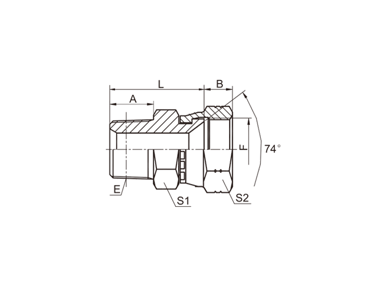 HYDRAULC BSPT MALE/JIC FEMALE 37° SEAT 2TJ-SP