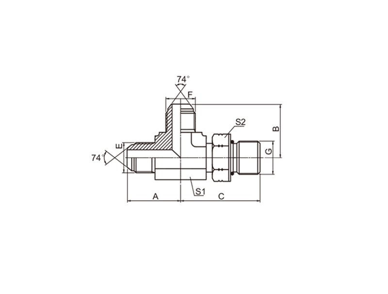 HYDRAULIC AJJO-OG JIC MALE/JIC MALE/SAE O-RING BOSS