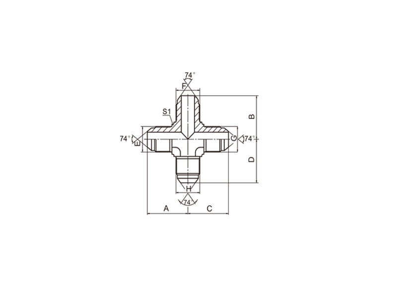 HYDRAULIC XJ JIC MALE 74° CONE