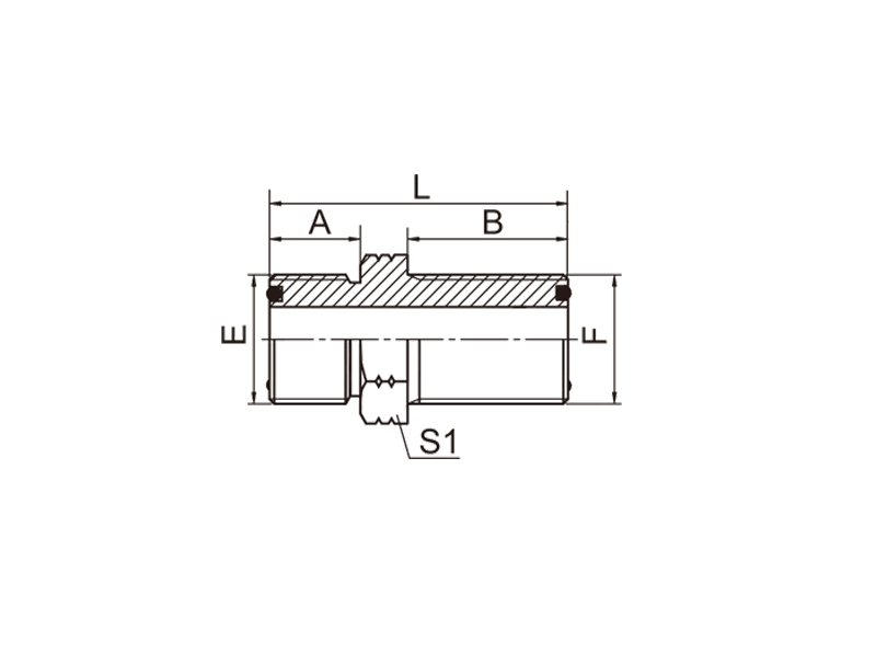 HYDRAULIC  6F ORFS MALE O-RING BULKHEAD