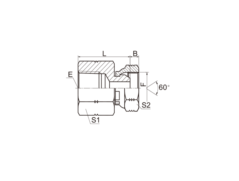 HYDRAULIC 7NU-S NPT FEMALE / NPSM FEMALE 60° CONE