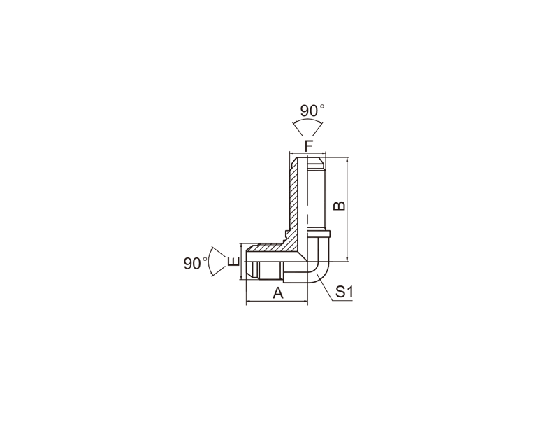 HYDRAULIC 6P9 90°SAE MALE BULKHEAD