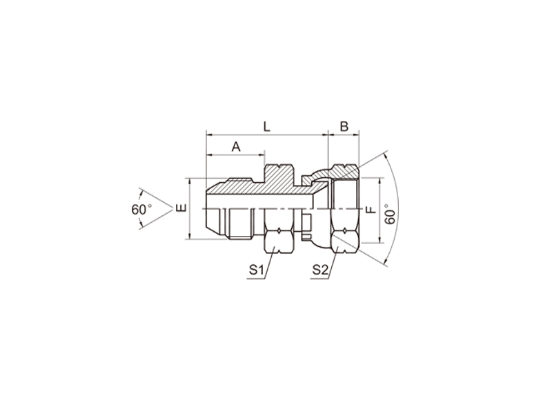 HYDRAULIC CONNECTOR JIS GAS MALE/JIS GAS FEMALE 2S
