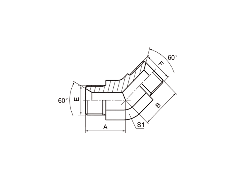 ELBOW ADAPTOR BSP 45°  MALE SEAT 1B4