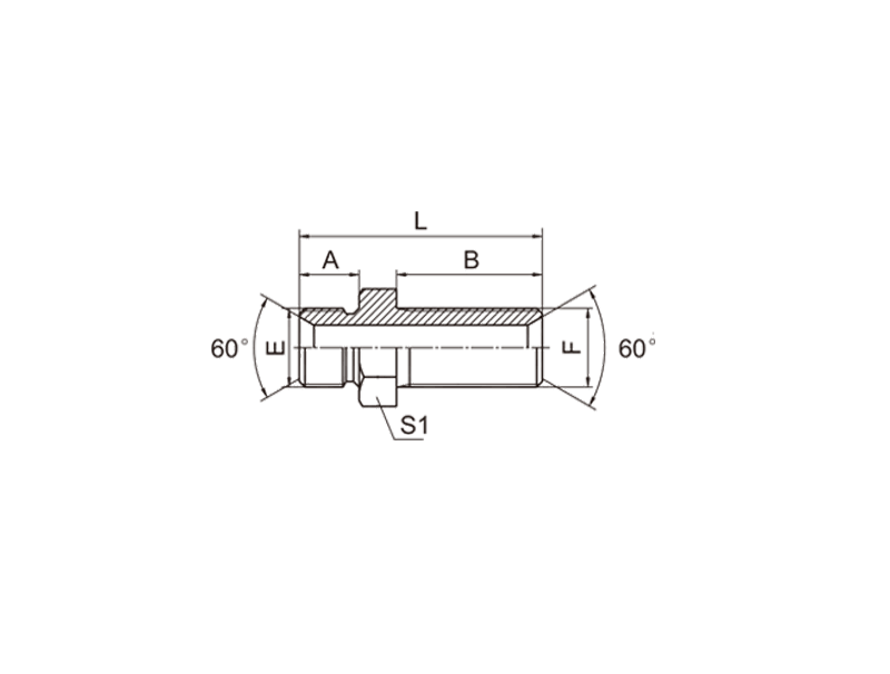 HYDRAULIC 6B BSP MALE 60°SEAT BULKHEAD