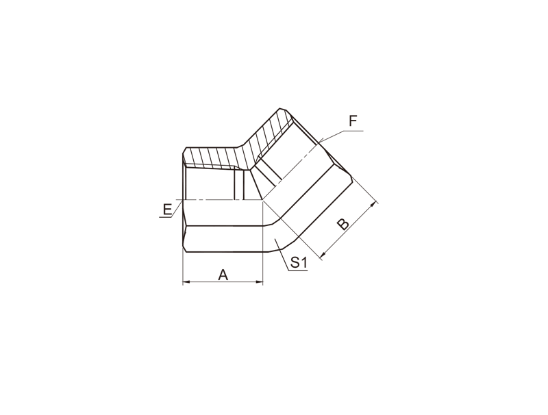 HYDRAULIC  7T4-PK 45° BSPT FEMALE