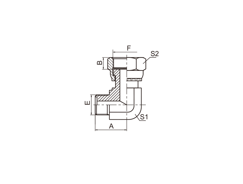 HYDRAULIC 2E9 90° ELBOW METRIC O-RING