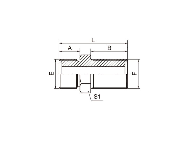 HYDRAULIC  6E METRIC MALE O-RING BULKHEAD