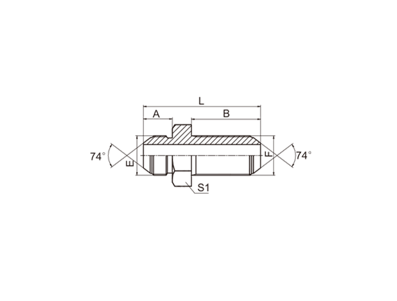 HYDRAULIC 6Q METRIC MALE 74°CONE BULKHEAD
