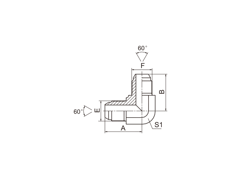 HYDRAULIC 1K9 90°JIS METRIC MALE 60°CONE