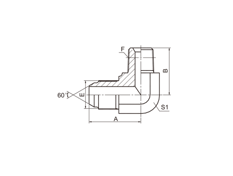 HYDRAULIC 1KT9-SP 90°JIS METRIC MALE 60°CONE/BSPT MALE
