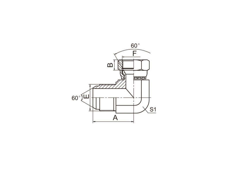 HYDRAULIC 2K9 90°ELBOW JIS METRIC 60°CONE