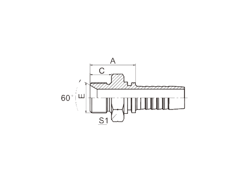 HYDRAULIC 12611A BSP MALE DOUBLE USE FOR 60°CONE SEAT OR BONDED SEAL