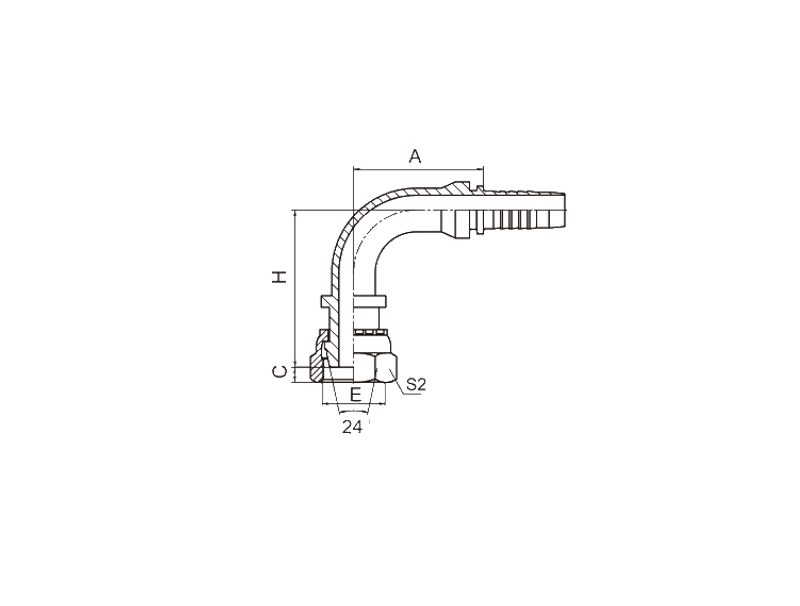 HYDRAULIC 20591C 90°METRIC FEMALE MULTISEAL H.T. (DIN3868)