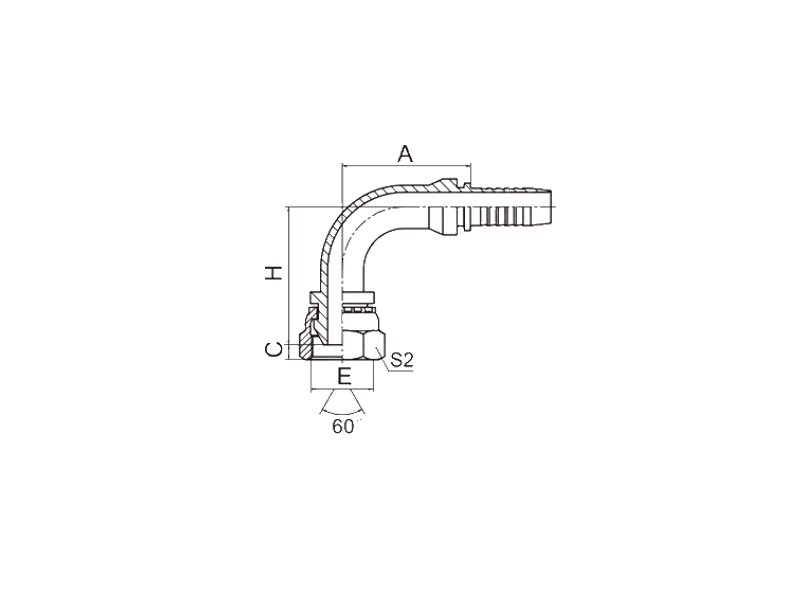 HYDRAULIC 20691 90°METRIC FEMALE 60°CONE