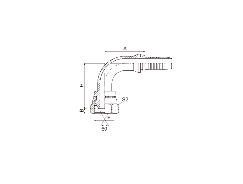 HYDRAULIC 21691 90°NPSM FEMALE 60°CONE (SAE J514)