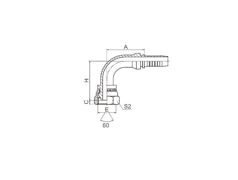 HYDRAULIC 22691 90°BSP FEMALE 60°CONE
