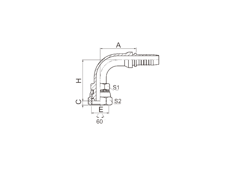HYDRAULIC 22691D-SM 90°BSP FEMALE 60°CONE DOUBLE HEXAGON