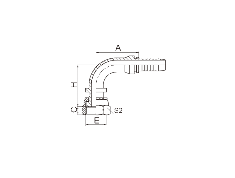 HYDRAULIC 24291 90°ORFS FEMALE FLAT SEAT (ISO 12151-1--SAE J516)