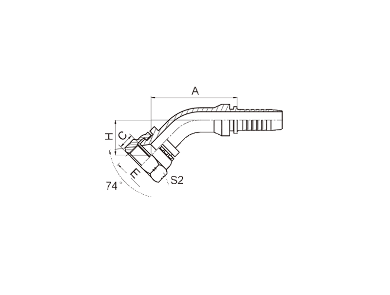 HYDRAULIC 26741 22741-W 45°JIC FEMALE 74°CONE SEAT (SAE J514)