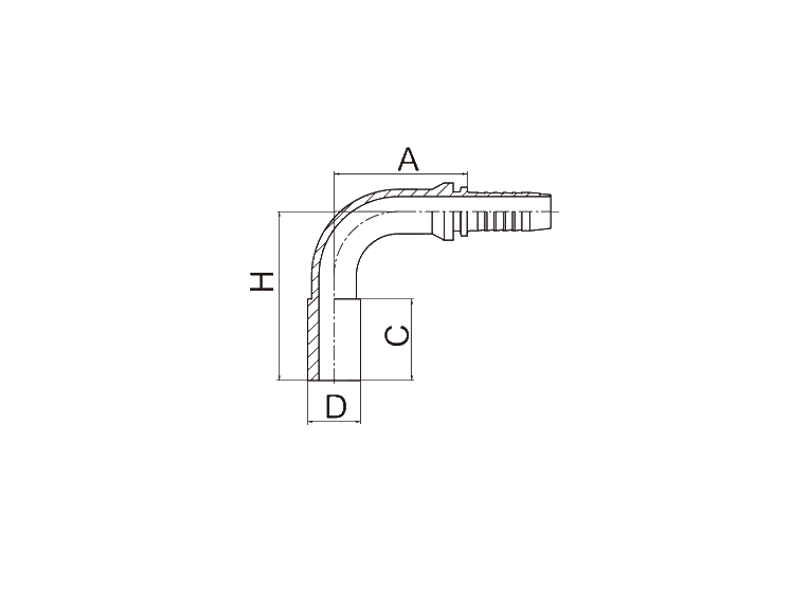 HYDRAULIC 50091 90° METRIC STANDPIPE STRAIGHT (DIN 2353)