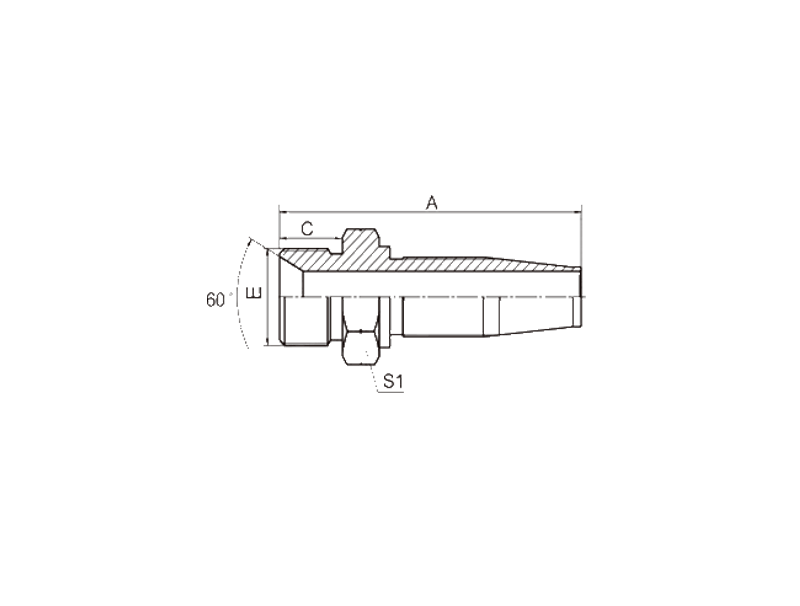 HYDRAULIC 12618-R5 BSPP MALE 60° CONE SEAT
