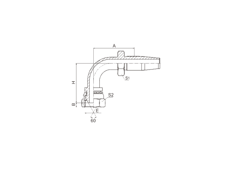 HYDRAULIC 21698D-R5 90°NPSM FEMALE 60°CONE