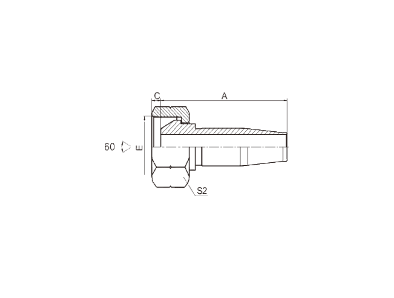 HYDRAULIC 22618-R5T BSPP FEMALE 60°CONE