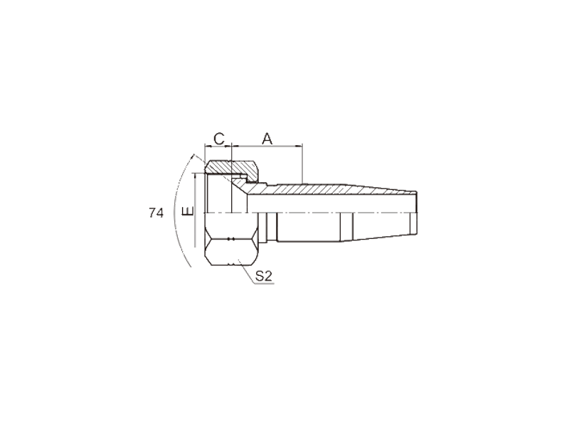 HYDRAULIC 26718-R5T JIC FEMALE 74°CONE SEAT