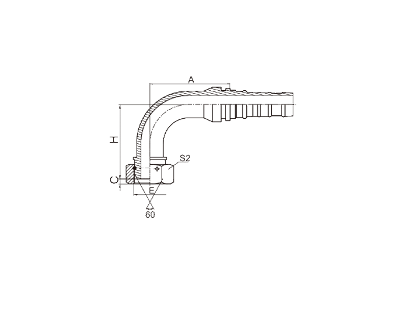 HYDRAULIC 22693-W 90°BSP FEMALE 60°CONE