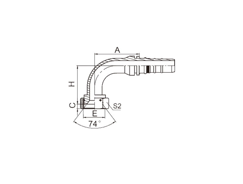 HYDRAULIC 26793-W 90°JIC FEMALE 74°CONE SEAT