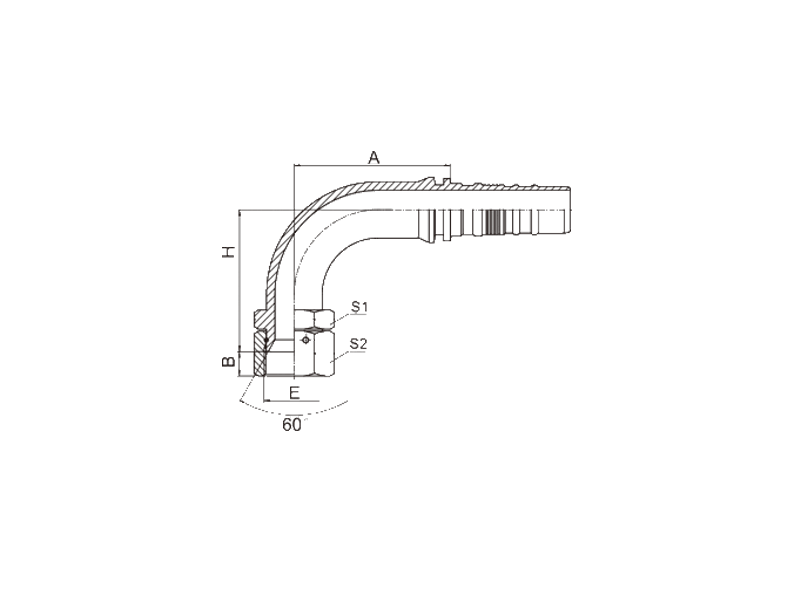 HYDRAULIC 29693-W 90°JIS GAS FEMALE 60°CONE SEAT