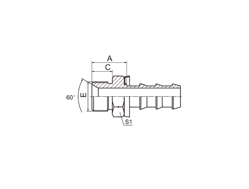 HYDRAULIC 12611-PO BSP MALE 60° CONE SEAT