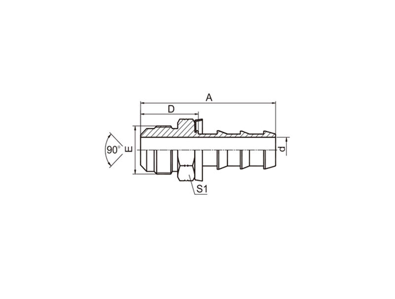 HYDRAULIC 17811-PO SAE MALE 90°CONE