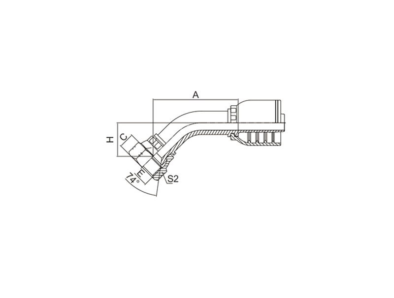 HYDRAULIC 26741-RW 45° JIC FEMALE 74° CONE SEAT SAE J514