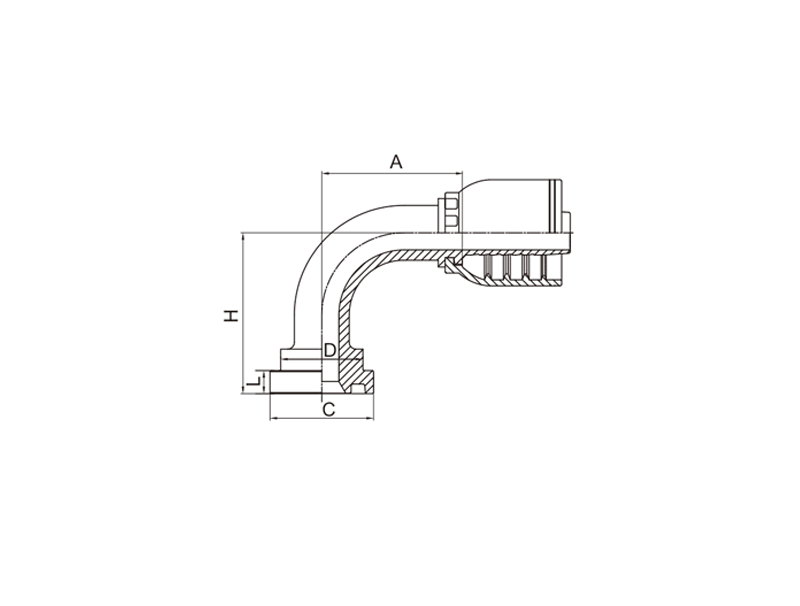 HYDRAULIC 87391-RW 90° SAE FLANGE 3000 PSI (ISO 12151-3—SAE J516)